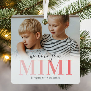 Mimi 2 Photo Personalized Christmas Metal Ornament