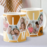 Mimi 5 Photo Editable 4 Letter Bee and Honeycomb Coffee Mug<br><div class="desc">Honeycomb coffee mug, personalized with 5 of your favorite photos and printed with a 4 letter name, such as MIMI. The design features a honeycomb photo collage in shades of cream beige honey and burnt orange with a cute little bee. If you want to change the colors, click "customize further"...</div>
