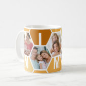 Mimi 5 Photo Editable 4 Letter Bee and Honeycomb Coffee Mug (Front Left)