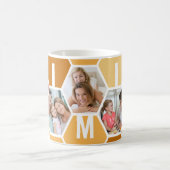 Mimi 5 Photo Editable 4 Letter Bee and Honeycomb Coffee Mug (Center)