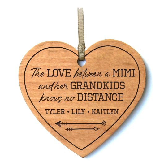 Mimi And Her Grandkids Heart-Shaped Ornament (Front)