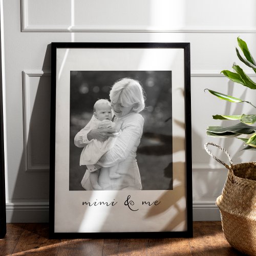 Mimi And Me Personalized Picture Gift For Grandma Poster