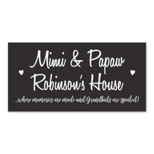 Mimi and Papa Family Name Black Wall Plaque