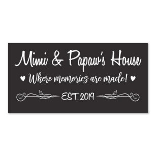 Mimi and Papaw Date Established Black Wall Plaque
