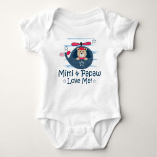 Mimi and Papaw Love Me Grandson Baby Bodysuit