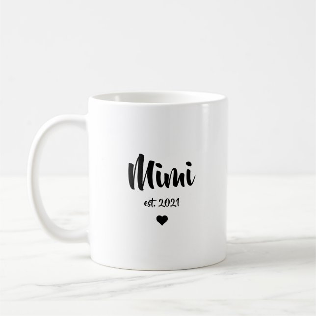 Mimi Aunt Pregnancy Announcement Gift Coffee Mug (Left)