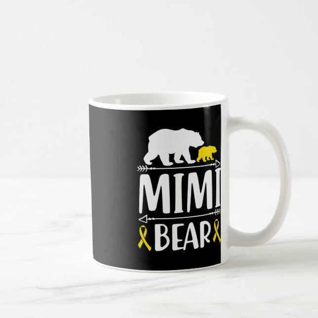 Mimi Bear Childhood Cancer Awareness Gift Mom Of A Coffee Mug (Right)
