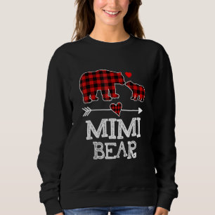 Mimi Bear Christmas Pajama Red Plaid Buffalo Famil Sweatshirt