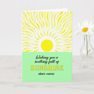Mimi Birthday Bright Sunshine Card