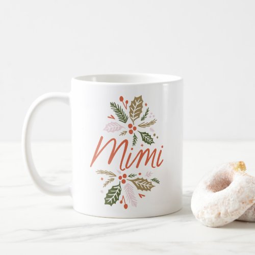 Mimi Bright Holly Christmas Red Script Coffee Mug