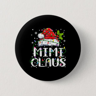 Mimi Claus Christmas Lights Pajama Family Matching Button