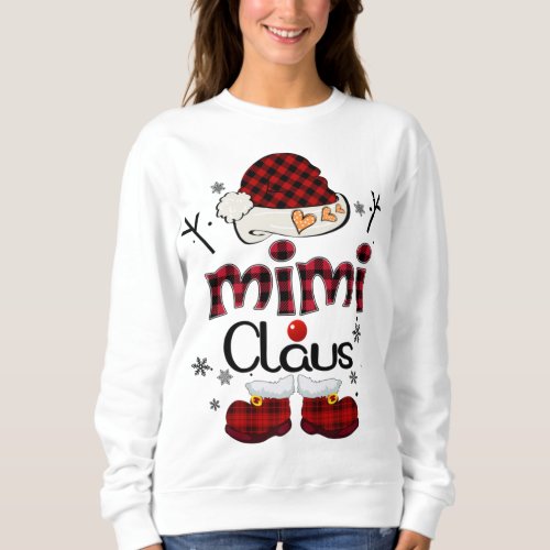 Mimi Claus Red Plaid Grandma Gift Sweatshirt