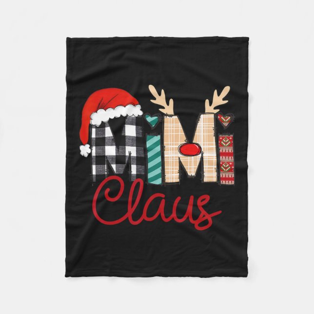 Mimi Claus Reindeer Christmas  Fleece Blanket (Front)