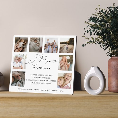 Mimi Definition Script Photo Collage Keepsake Plaque