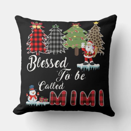 Mimi Gift  Blessed To Be Called Mimi Throw Pillow