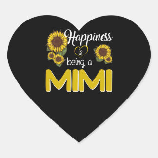 Mimi Gift | Happiness Is Being A MiMi Sunflower Heart Sticker