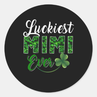 Mimi Gift | Luckiest Mimi Ever Flower Mimi Lover Classic Round Sticker