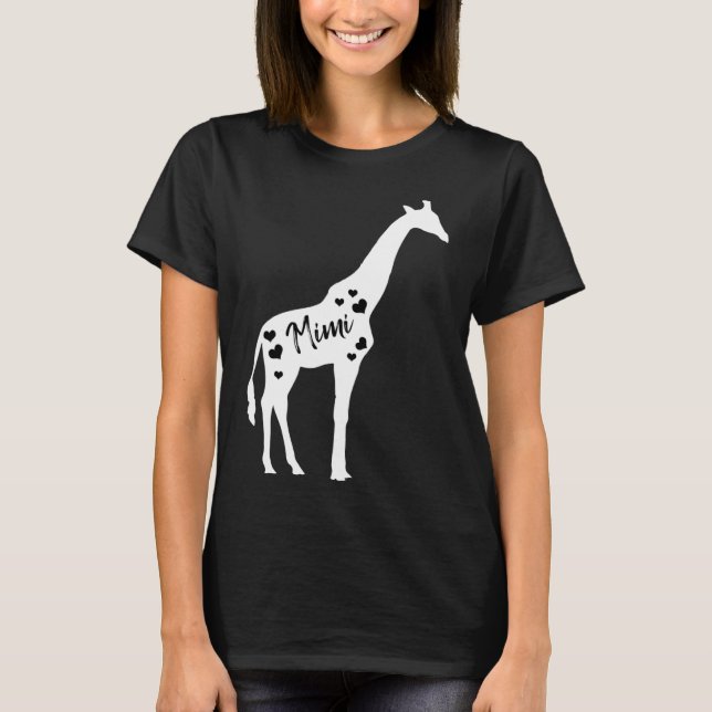 Mimi Giraffe Grandparents Day Safari Zoo  Grandmot T-Shirt (Front)