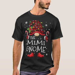 Mimi Gnome Buffalo Plaid Christmas Tree Family Xma T-Shirt