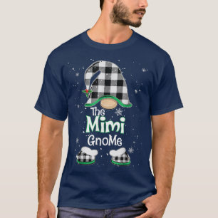 Mimi Gnome Buffalo Plaid Matching Christmas Pajama T-Shirt