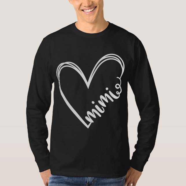 Mimi Heart Grandma Women For Christmas Mother's Da T-Shirt (Front)