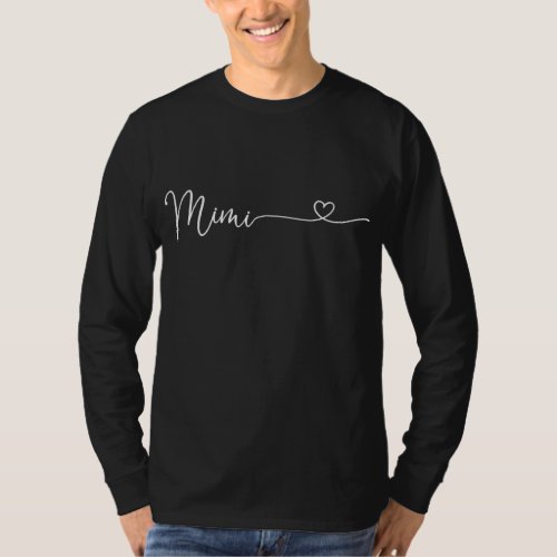 Mimi Heart Grandma Women Mothers Day Christmas Gr T_Shirt