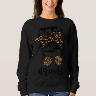 Mimi Life Hair Bandana Glasses Leopard Print Mothe Sweatshirt