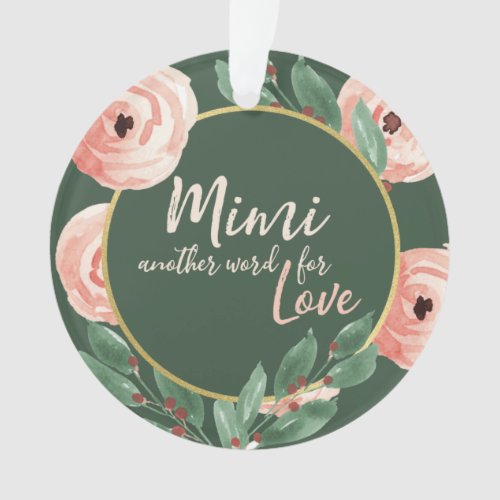 Mimi Love Floral Berry Rose with Photo Ornament