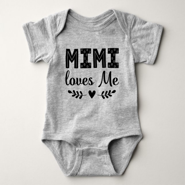 Mimi Loves Me Gift for Grandkids Baby Bodysuit (Front)
