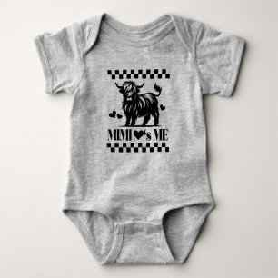Mimi Loves Me Highland Cow Baby Bodysuit