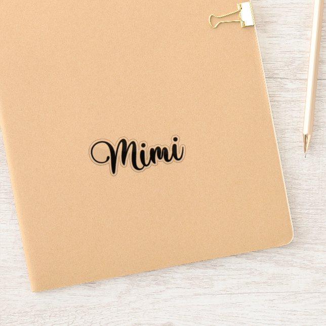 mimimiプロフご覧ください。 Mimi Name - Handwritten Calligraphy Sticker | Zazzle