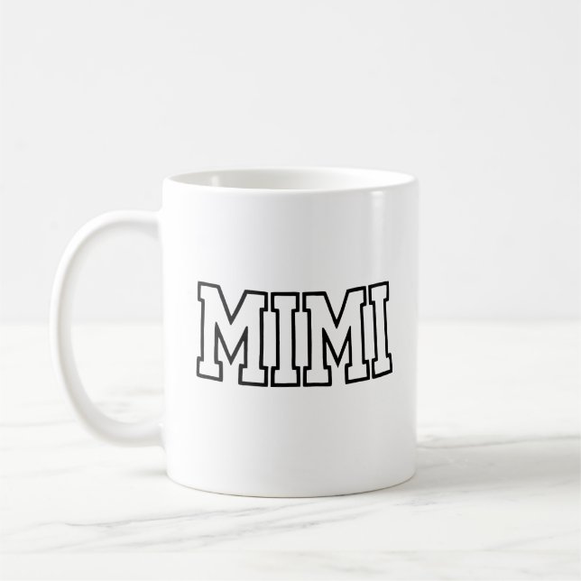 Mimi Name Typography Design Coffee Mug (Left)