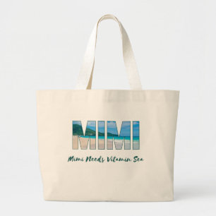 “Mimi Needs Vitamin Sea” Beach-Themed Tote Bag