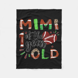 Mimi Of The 1 Year Old Football 1st Birthday Boy Fleece Blanket