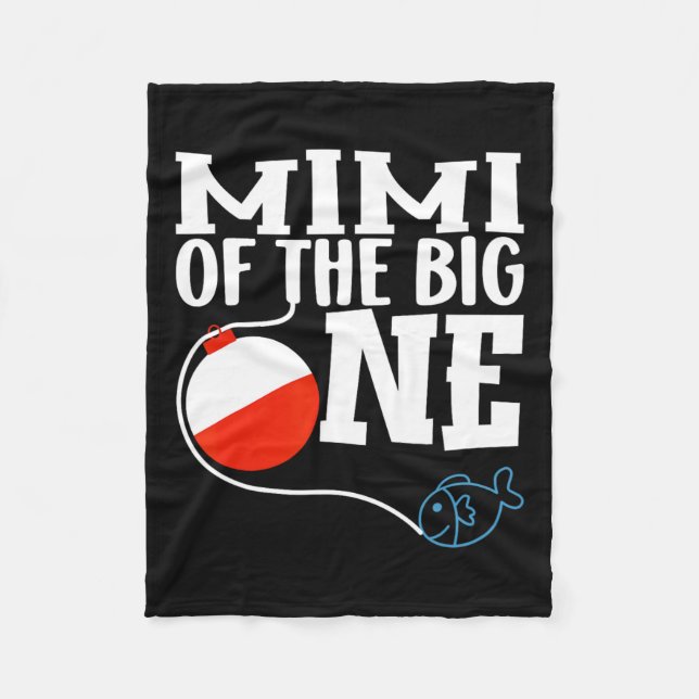 Mimi Of The Big One Fishing Boy First Birthday Ofi Fleece Blanket (Front)