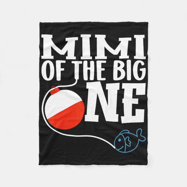 Mimi Of The Big One Fishing Boy First Birthday Ofi Fleece Blanket (Front)
