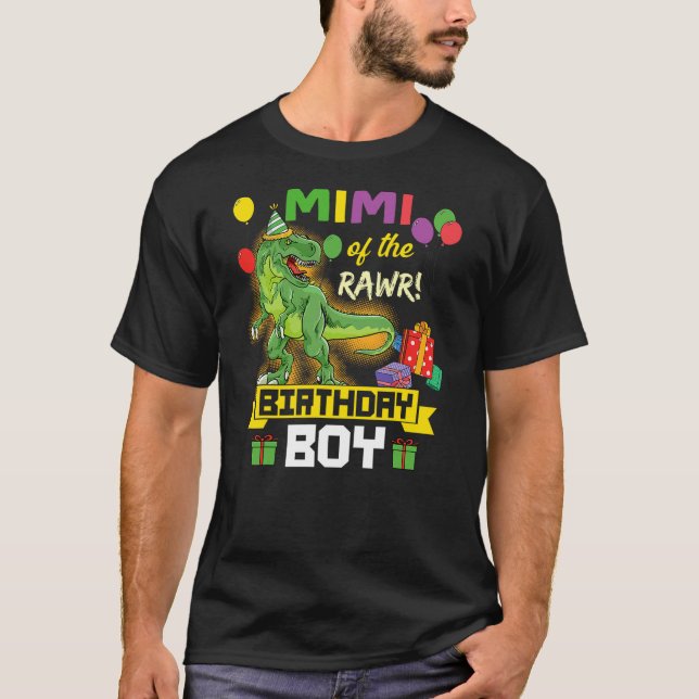 Mimi of the Birthday Boy Dinosaur Celebration Grap T-Shirt (Front)