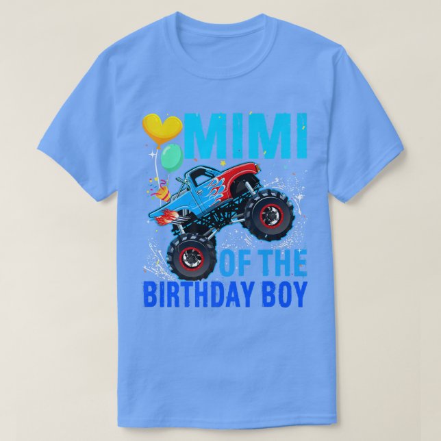 Mimi Of The Birthday Boy Racing Monster Truck Fami T-Shirt (Design Front)