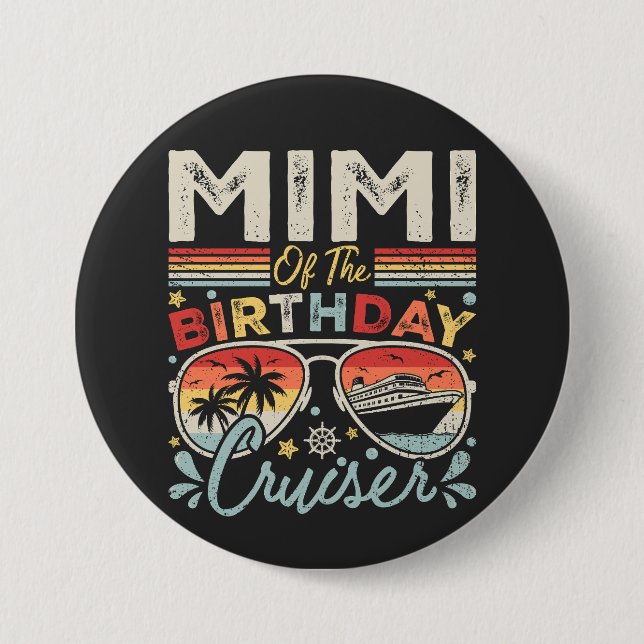 Mimi of the Birthday Cruiser Vacation Round Button (Front)