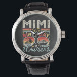 Mimi of the Birthday Cruiser Vacation Vintage Watch<br><div class="desc">Mimi of the Birthday Cruiser Vacation Funny Crew Graphic design Gift Men's Vintage Black Leather Strap Watch Classic Collection.</div>