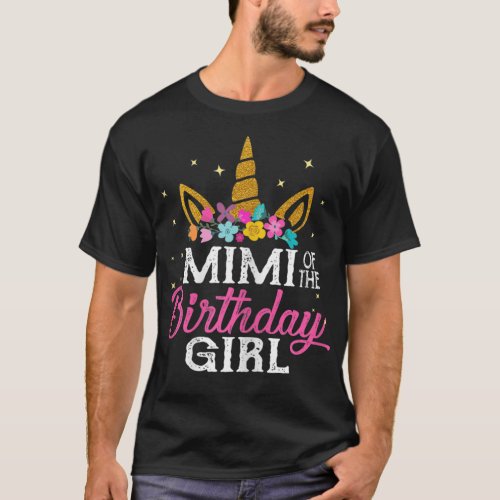 Mimi Of The Birthday Girl Mimi Unicorn Birthday 10 T_Shirt