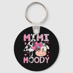 Mimi of The Four Ever Moody 4th Birthday Girl Cow Keychain