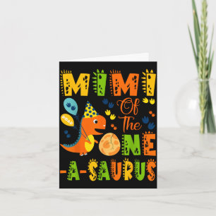 Mimi of the one-a-saurus 1st birthday dinosaur card