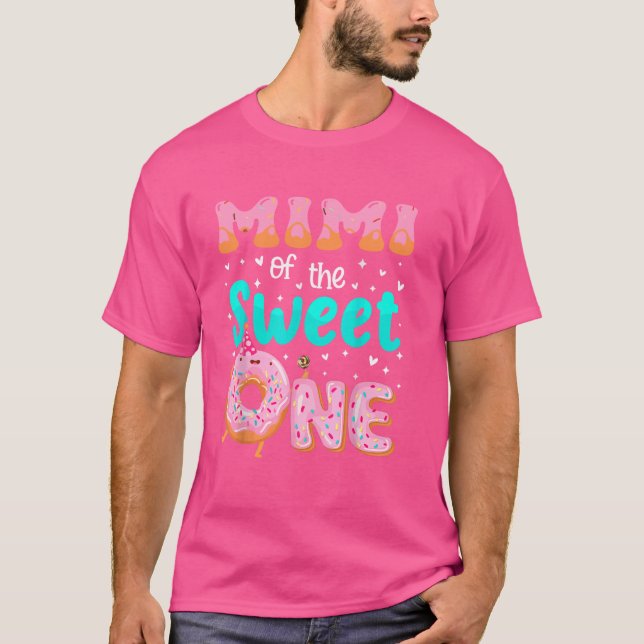 Mimi Of The Sweet One 1st Birthday Donut Theme Fam T-Shirt (Front)