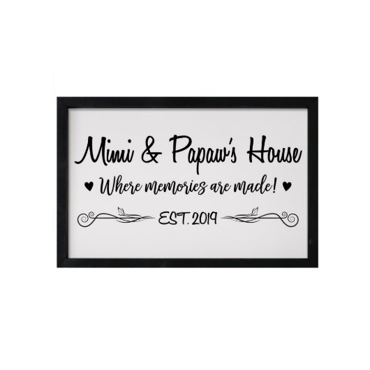 Mimi & Papaw's House 10x7 Black Framed Shadow Box (Front)