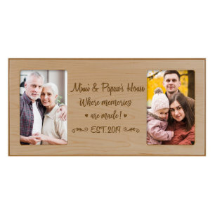 Mimi & Pawpaw's House Rustic Double Photo Frame