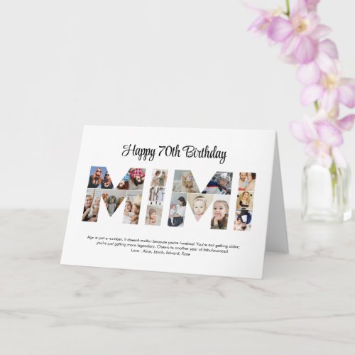 Mimi Photo Collage Letter Cutout Grandma Birthday Card