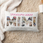 Mimi Photo Collage Letter Cutout Grandma Birthday Lumbar Pillow<br><div class="desc">Celebrate the special moments with your grandmother with this Grandma Photo Collage design. This customizable design is perfect for creating a personalized and heartfelt gift for Mother's Day and Birthday celebration. Craft a beautiful collage with the word MIMI, featuring cherished moments, creating a visual journey of the precious memories you've...</div>