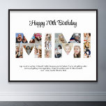Mimi Photo Collage Letter Cutout Grandma Birthday Poster<br><div class="desc">Celebrate the special moments with your grandmother with this Grandma Photo Collage design. This customizable design is perfect for creating a personalized and heartfelt gift for Mother's Day and Birthday celebration. Craft a beautiful collage with the word MIMI, featuring cherished moments, creating a visual journey of the precious memories you've...</div>