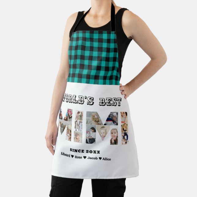 Mimi Photo Collage Letter Cutout Grandma Kitchen Apron (Insitu)